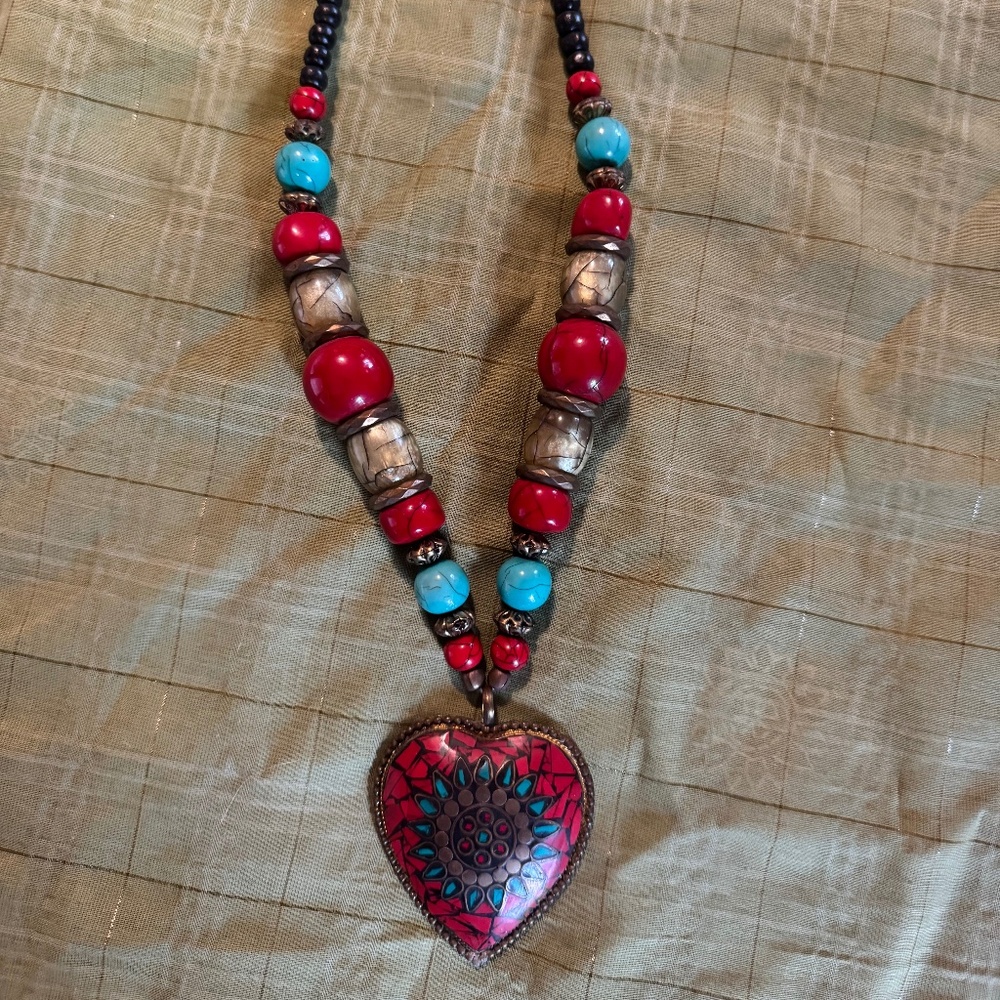 Heart necklace handmade in India